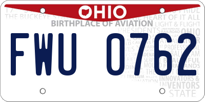 OH license plate FWU0762