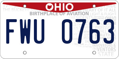 OH license plate FWU0763