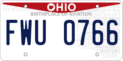OH license plate FWU0766