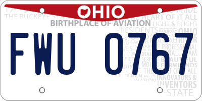 OH license plate FWU0767