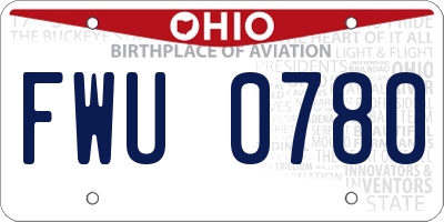 OH license plate FWU0780