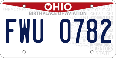 OH license plate FWU0782