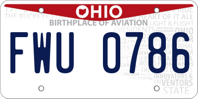 OH license plate FWU0786