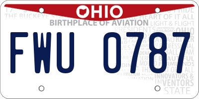 OH license plate FWU0787