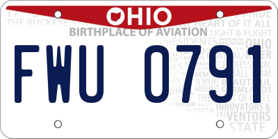 OH license plate FWU0791