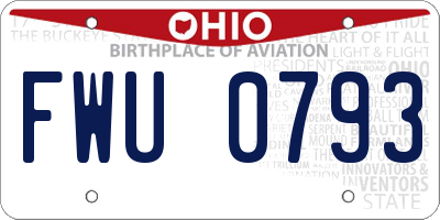 OH license plate FWU0793