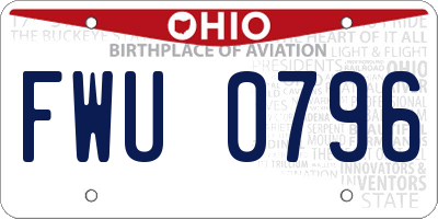 OH license plate FWU0796