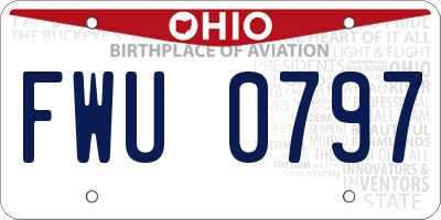 OH license plate FWU0797