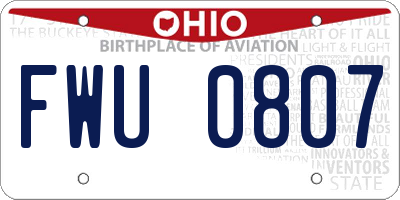 OH license plate FWU0807