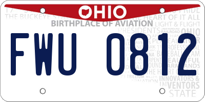 OH license plate FWU0812