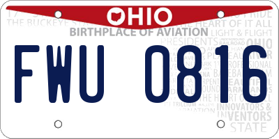 OH license plate FWU0816