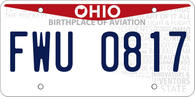 OH license plate FWU0817