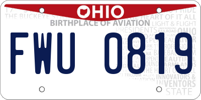 OH license plate FWU0819