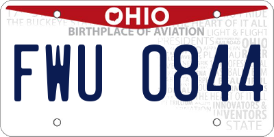 OH license plate FWU0844