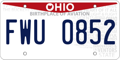 OH license plate FWU0852