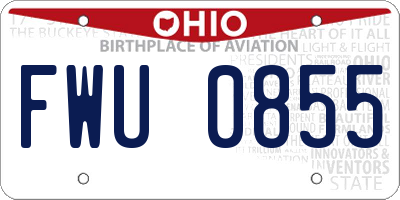 OH license plate FWU0855