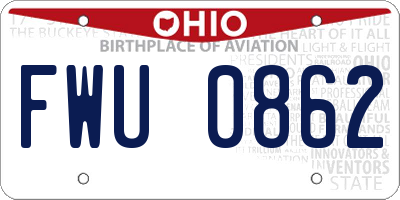 OH license plate FWU0862