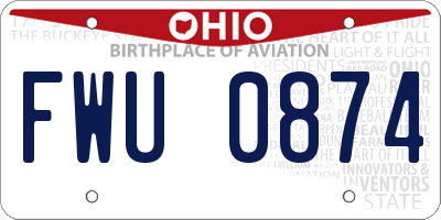 OH license plate FWU0874
