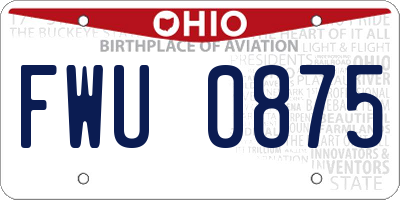 OH license plate FWU0875