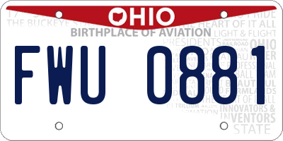 OH license plate FWU0881