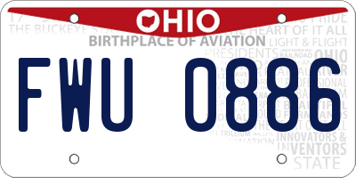 OH license plate FWU0886