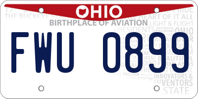 OH license plate FWU0899