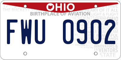 OH license plate FWU0902