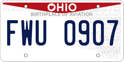 OH license plate FWU0907