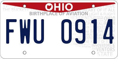 OH license plate FWU0914