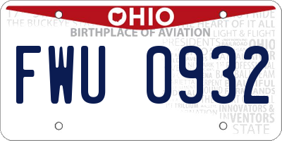 OH license plate FWU0932