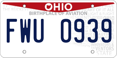 OH license plate FWU0939