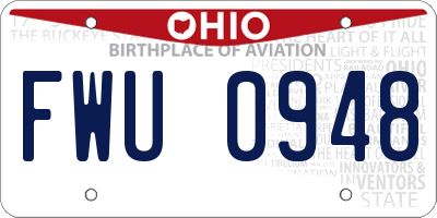 OH license plate FWU0948