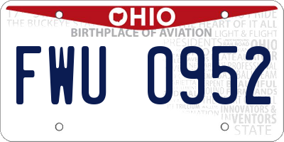 OH license plate FWU0952