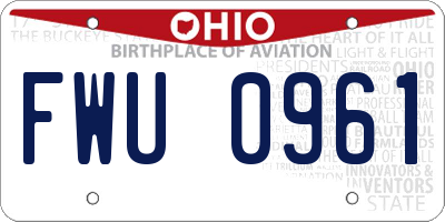 OH license plate FWU0961