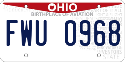 OH license plate FWU0968