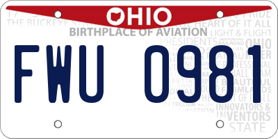OH license plate FWU0981