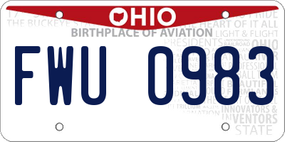OH license plate FWU0983