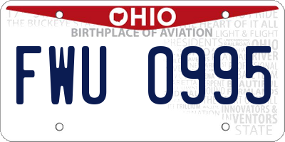 OH license plate FWU0995