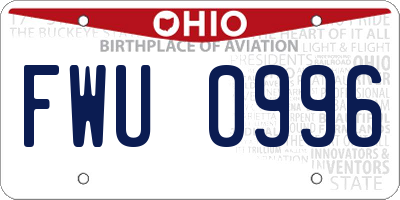 OH license plate FWU0996