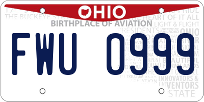 OH license plate FWU0999
