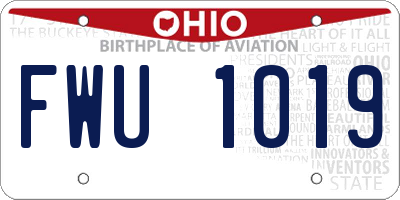 OH license plate FWU1019