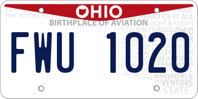 OH license plate FWU1020