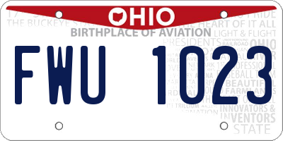 OH license plate FWU1023