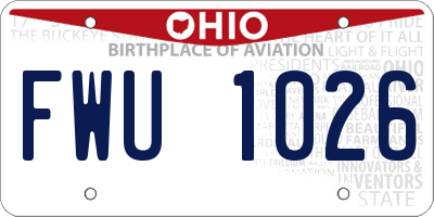 OH license plate FWU1026