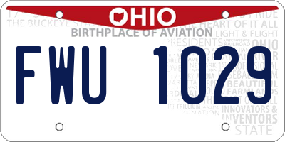 OH license plate FWU1029
