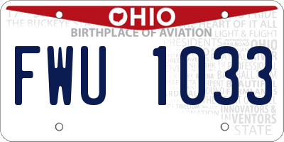 OH license plate FWU1033