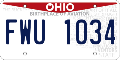 OH license plate FWU1034