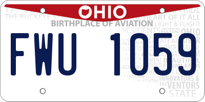 OH license plate FWU1059