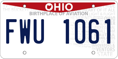 OH license plate FWU1061