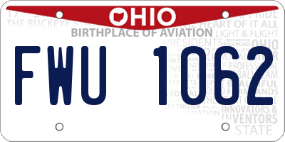 OH license plate FWU1062